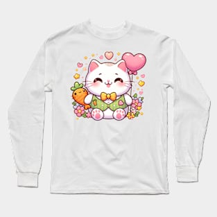 Cute kawaii cat T-Shirt Long Sleeve T-Shirt